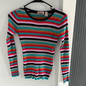 Willow & Root striped knit fitted sweater size medium